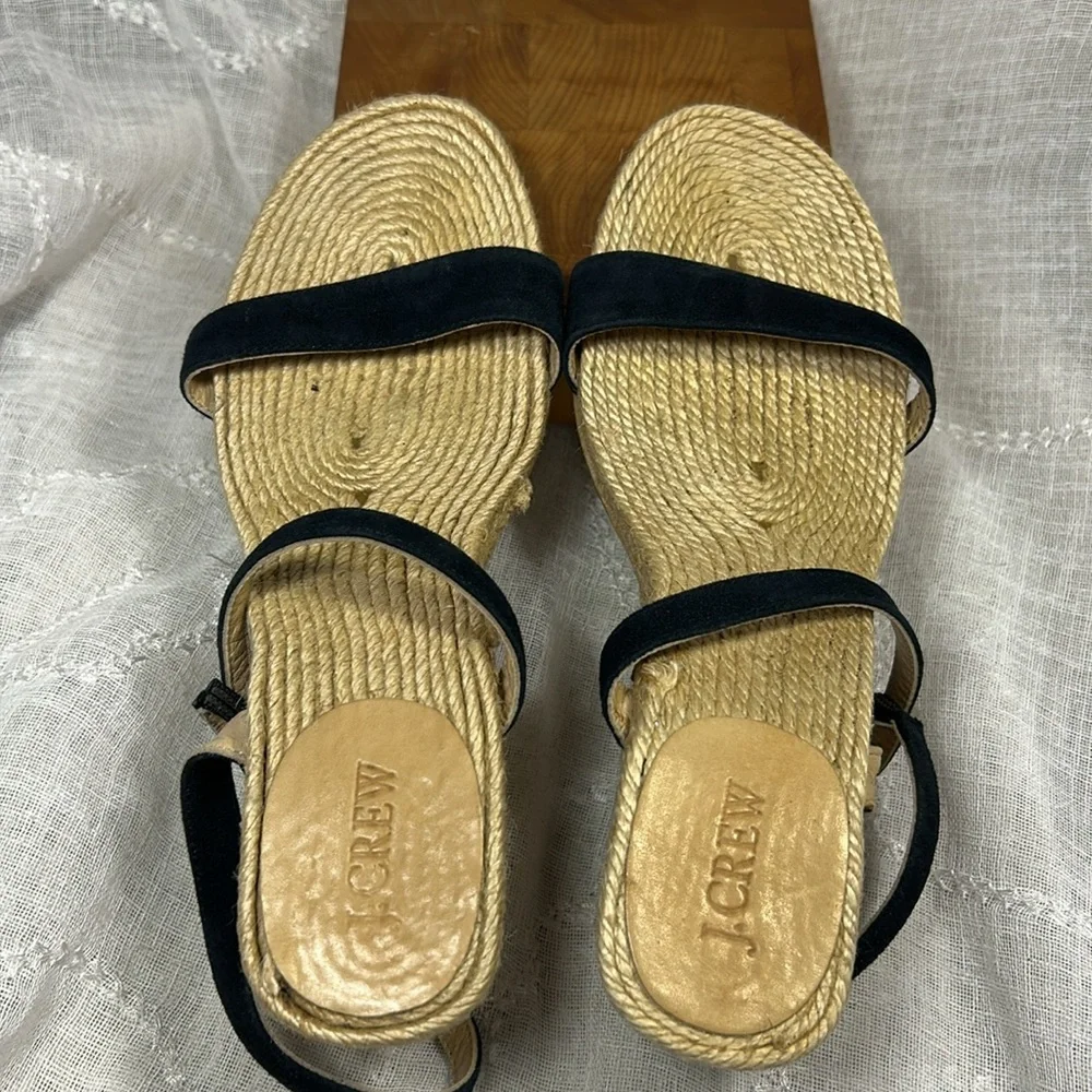 J Crew almost NEW leather espadrilles wedges